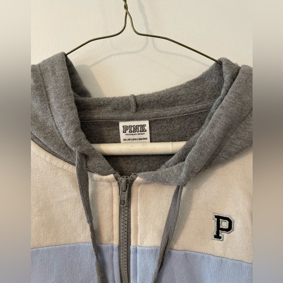 PINK Color Block Hooded Quarter Zip - Picture 2 of 3